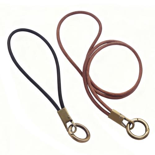 Cowhide Hanging Lanyard, with Tibetan Style, DIY, more colors for choice, Sold By PC