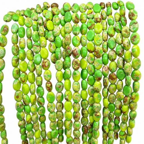 Gemstone Jewelry Beads, Oval, polished, DIY, more colors for choice, 6x8mm, Approx 47PCs/Strand, Sold By Strand