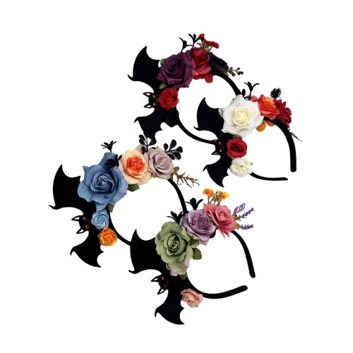 Cloth Hair Band, Flower, epoxy gel, Halloween Design & for woman, more colors for choice, 220x220mm, Sold By PC