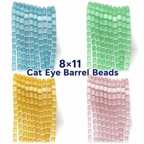 Cats Eye Jewelry Beads, Drum, DIY, more colors for choice, 8x11mm, Approx 35PCs/Strand, Sold By Strand