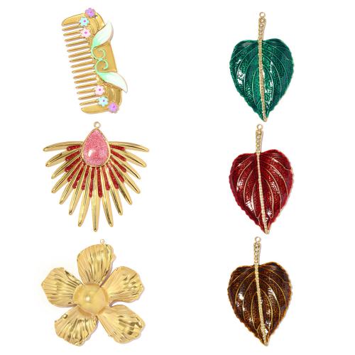 Pendentifs en titane, Acier titane, Placage, DIY & styles différents pour le choix & émail, plus de couleurs à choisir, 3PC/sac, Vendu par sac