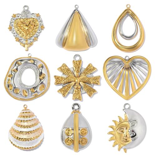Titanium Steel Pendants, plated, DIY & different styles for choice, more colors for choice, 3PCs/Bag, Sold By Bag