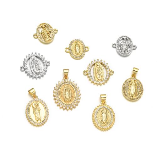 Befestigter Zirkonia Messing Anhänger, plattiert, DIY & verschiedene Stile für Wahl & Micro pave Zirkonia, verkauft von PC