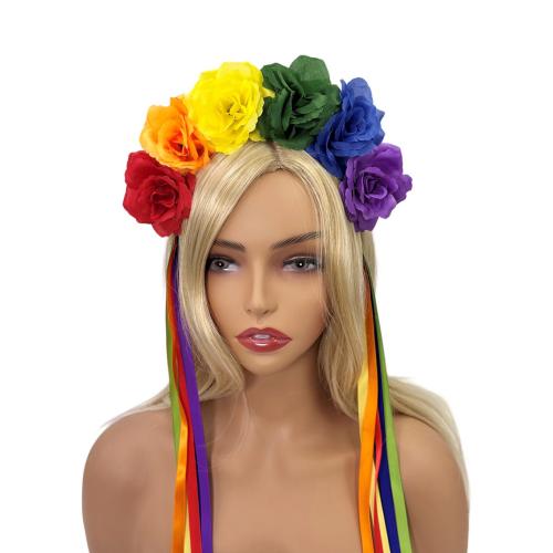 tissu Bande de cheveux, fleur, fait à la main, Halloween Design & pour femme, plus de couleurs à choisir, 180x210mm, Vendu par PC