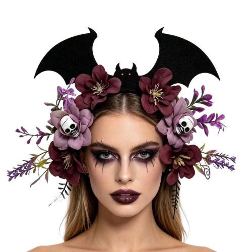 Nichtgewebte Stoffe Haarband, handgemacht, Design für Halloween & mit Totenkopf-Muster & für Frau, keine, 210x270mm, verkauft von PC