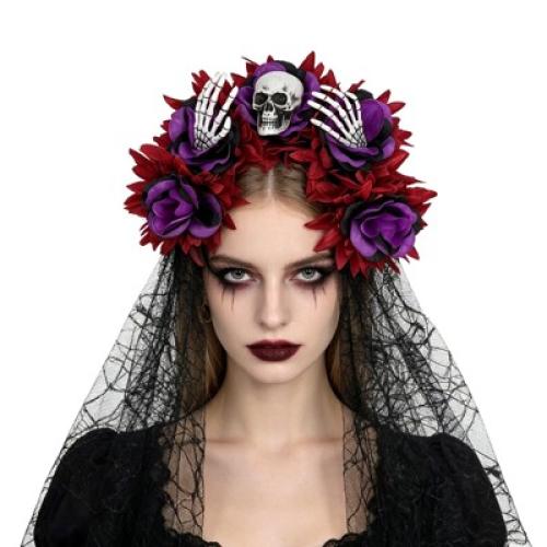 Cloth Hair Band, Skull, handmade, Halloween Design & for woman, more colors for choice, Sold By PC