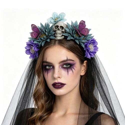 paño Banda de pelo, Flor, hecho a mano, Diseño de Halloween & para mujer, más colores para la opción, Vendido por UD