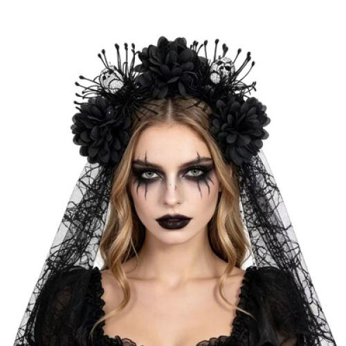 paño Banda de pelo, Flor, hecho a mano, Diseño de Halloween & para mujer, más colores para la opción, Vendido por UD