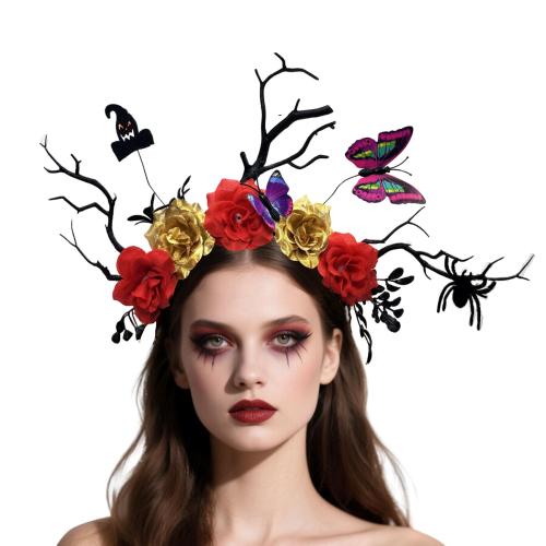 Plástico Banda de pelo, Flor, hecho a mano, Diseño de Halloween & para mujer, más colores para la opción, 280x370mm, Vendido por UD