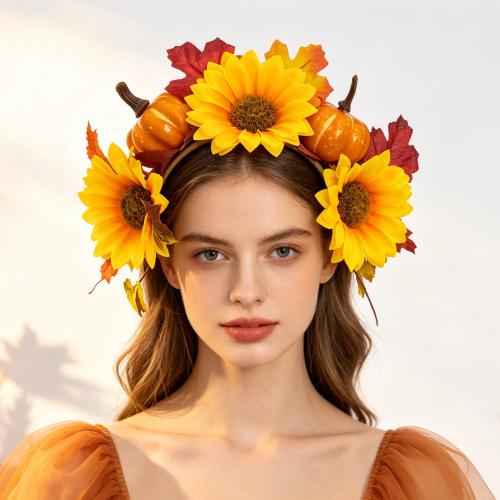 paño Banda de pelo, Girasol, hecho a mano, para mujer, más colores para la opción, Vendido por UD
