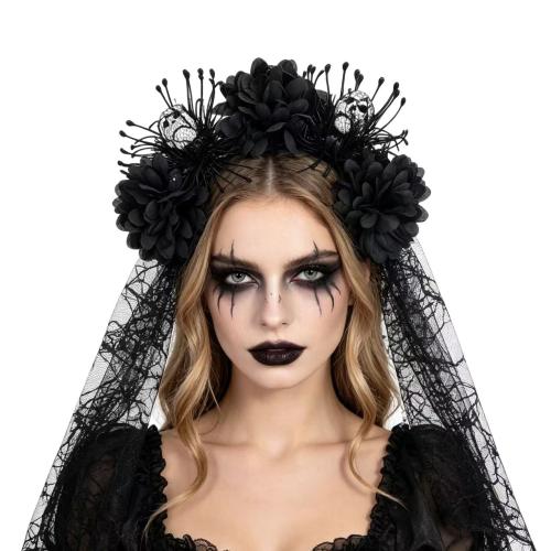 ткань Повязка для волос, Форма цветка, Связанный вручную, Хэллоуин дизайн & Женский, Много цветов для выбора, продается PC