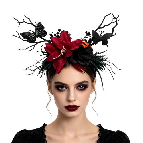 Plástico Banda de pelo, Flor, hecho a mano, Diseño de Halloween & para mujer, más colores para la opción, 380x320mm, Vendido por UD