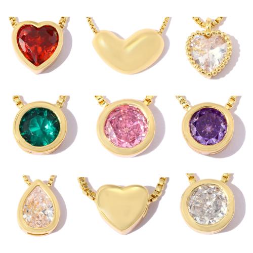 Cubic Zirkonia (CZ) Messing Anhänger, plattiert, DIY & verschiedene Stile für Wahl & mit kubischem Zirkonia, keine, 5PCs/Tasche, verkauft von Tasche