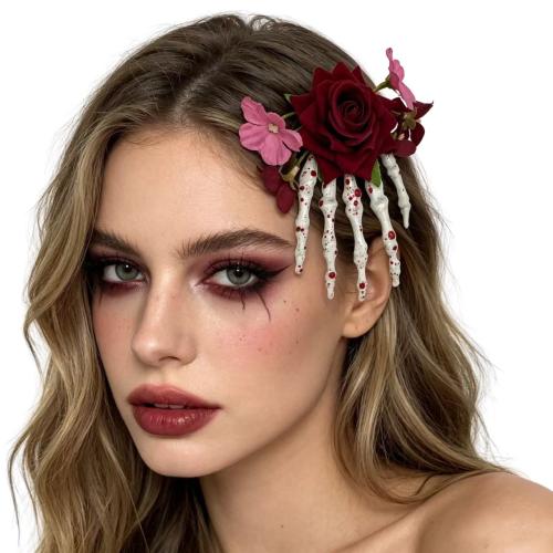 Resin Hair Clip, Hand, handmade, Halloween Design & for woman, more colors for choice, 140x120mm, Sold By PC