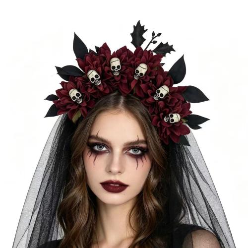 Cloth Hair Band, Skull, handmade, Halloween Design & for woman, more colors for choice, Sold By PC