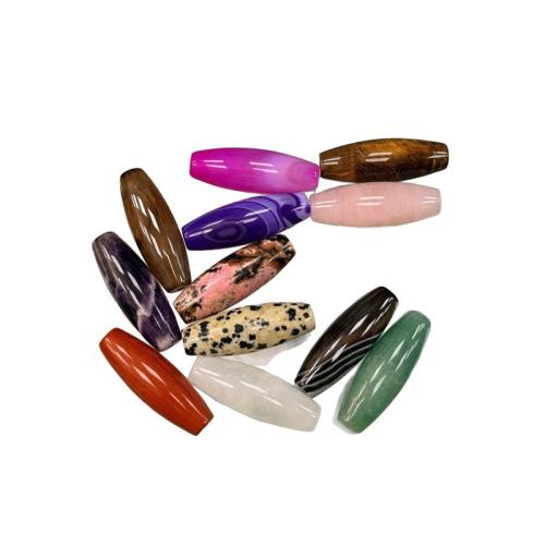 Gemstone Jewelry Beads, barrel, polished, DIY & different materials for choice, 40x14x14mm, Sold By PC