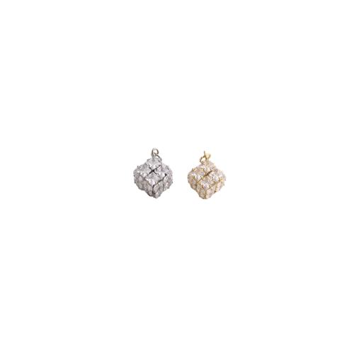 Cubic Zirconia Micro Pave Brass Pendants, plated, DIY & micro pave cubic zirconia, more colors for choice, 17x14x12mm, Sold By PC