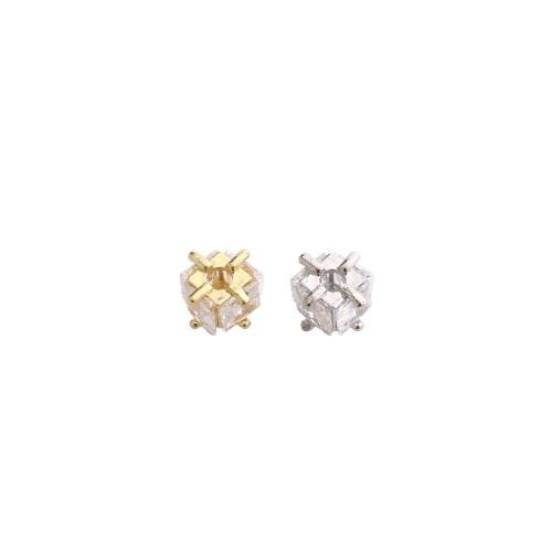 Brass Spacer Beads, plated, DIY & micro pave cubic zirconia, more colors for choice, 9x9x8mm, Sold By PC