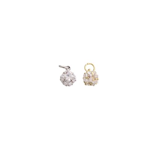 Cubic Zirconia Micro Pave Brass Pendants, plated, DIY & micro pave cubic zirconia, more colors for choice, 12x6x6mm, Sold By PC