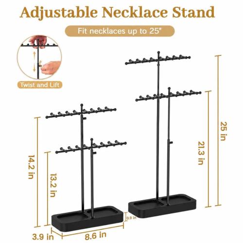 Iron Multi Purpose Jewelry Display, stoving varnish, Double Layer & retractable, more colors for choice, Sold By PC