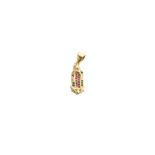 Цирконий Micro Pave латунь подвеска, Латунь, плакирован золотом, DIY & инкрустированное микро кубического циркония, 23x7x5mm, продается PC