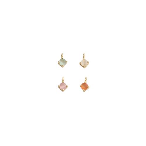 Cubic Zirconia Micro Pave Brass Pendants, Geometrical Pattern, gold color plated, DIY & micro pave cubic zirconia, more colors for choice, 9x5x4mm, Sold By PC