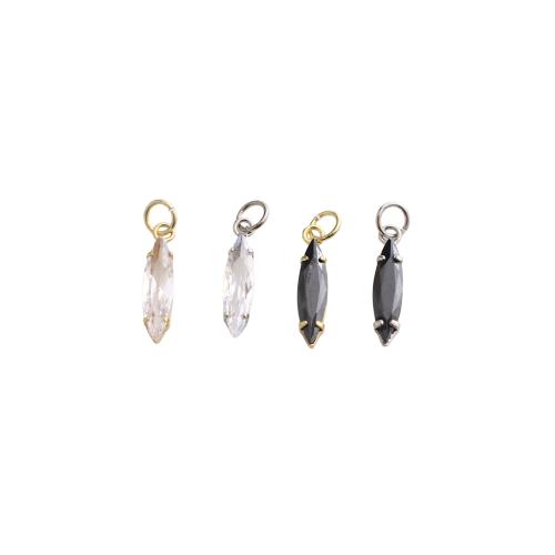 Cubique Pendentif en laiton zircon pavent, Placage, DIY & pavé de micro zircon, plus de couleurs à choisir, 21x4x3mm, Vendu par PC