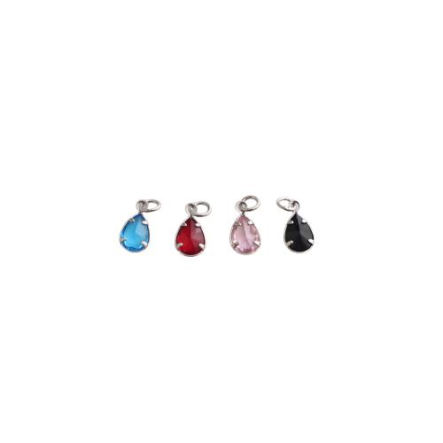 Cubique Pendentif en laiton zircon pavent, larme, Placage, DIY & pavé de micro zircon, plus de couleurs à choisir, 12x6x3mm, Vendu par PC