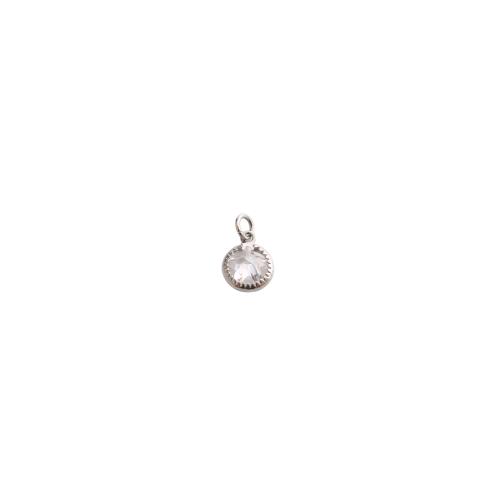 Cubic Zirconia Micro Pave Brass Pendants, plated, DIY & micro pave cubic zirconia, 12x7x3mm, Sold By PC