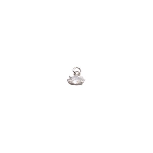 Cubic Zirconia Micro Pave Brass Pendants, plated, DIY & micro pave cubic zirconia, 10x8x3mm, Sold By PC