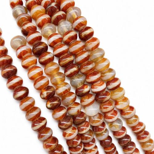 Natürlich rote Achat Perlen, Rondell, poliert, DIY, 7x11mm, verkauft per ca. 38 cm Strang