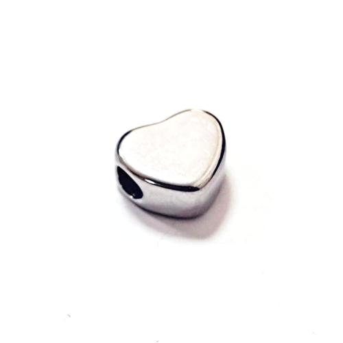 Stainless Steel Spacer Beads, 304 Stainless Steel, Heart, DIY & machine polishing, original color, 9.50x8.50x6mm, Hole:Approx 3.5mm, Sold By PC