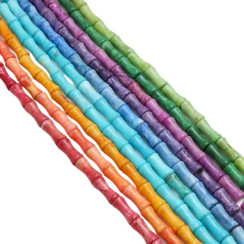Perles bijoux en pierres gemmes, pierre gemme, bambou, poli, DIY, plus de couleurs à choisir, 6x13mm, Environ 31PC/brin, Vendu par brin