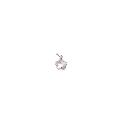 Cubique Pendentif en laiton zircon pavent, fleur, Placage, DIY & pavé de micro zircon, 12x7x3mm, Vendu par PC
