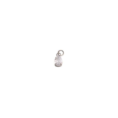 Befestigter Zirkonia Messing Anhänger, plattiert, DIY & Micro pave Zirkonia, 12x5x4mm, verkauft von PC