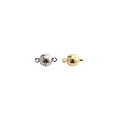 Fermoir magnétique en laiton, Rond, Placage, DIY, plus de couleurs à choisir, 15x8x8mm, Vendu par PC