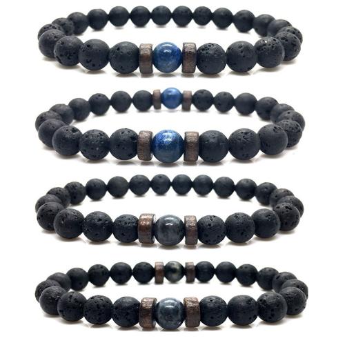 pierre gemme bracelet, différents matériaux pour le choix & unisexe, beads size 8mm, Longueur:Environ 21 cm, Vendu par PC