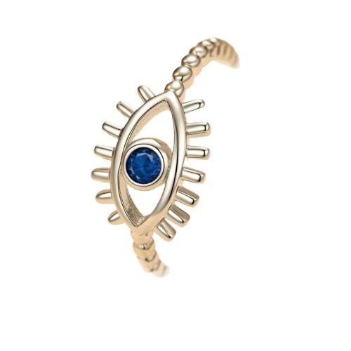 laiton Cuff Bague, Mauvais œil, Placage, pour femme & avec strass, plus de couleurs à choisir, Vendu par PC