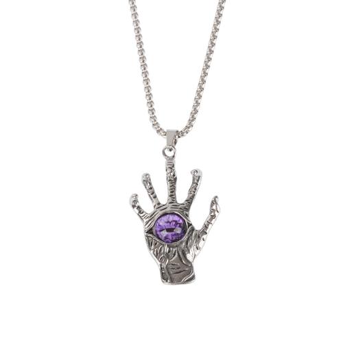 alliage de zinc collier, main, Placage, le style de punk & unisexe & motif de mauvais œil, plus de couleurs à choisir, Longueur:Environ 60 cm, Vendu par PC