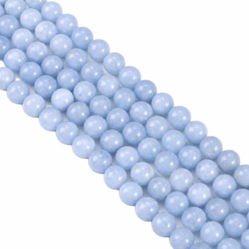 Natural Jade Beads, Round, polished, DIY & different size for choice, light blue, Sold Per Approx 38 cm Strand