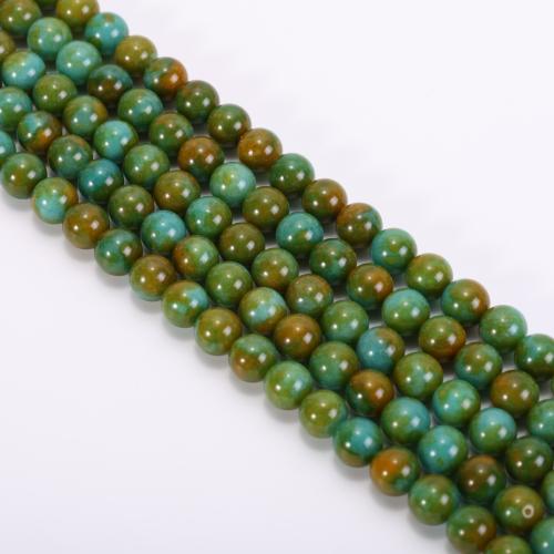 Perles bijoux en pierres gemmes, pierre gemme, Rond, poli, dégradé de couleur & DIY & normes différentes pour le choix, vert, Vendu par Environ 38 cm brin