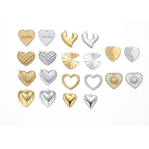 Acier inoxydable Coeur Pendentifs, Acier inoxydable 304, DIY & styles différents pour le choix, Vendu par PC