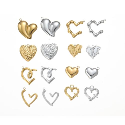 Acier inoxydable Coeur Pendentifs, Acier inoxydable 304, DIY & styles différents pour le choix, Vendu par PC