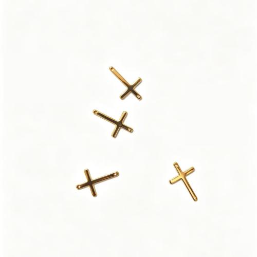 Pendentifs en acier inoxydable de la Croix-, Acier inoxydable 304, Placage de couleur d'or, DIY & styles différents pour le choix, 25x16mm, Vendu par PC