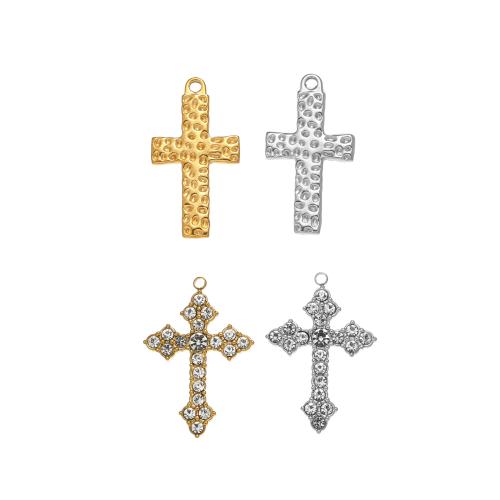 Pendentifs en acier inoxydable de la Croix-, Acier inoxydable 304, DIY & styles différents pour le choix & avec strass, Vendu par PC
