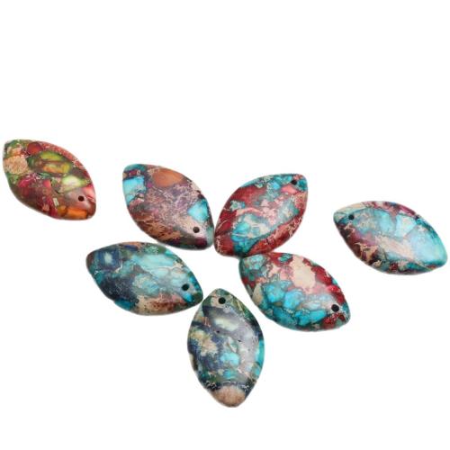 Impression Jasper Pendant, Horse Eye, polished, DIY, more colors for choice, 15x25x5mm, Sold By PC