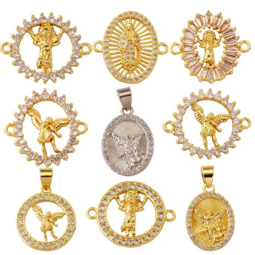 Zircon cubique Micro Pave laiton Connecteur, Placage, DIY & styles différents pour le choix & pavé de micro zircon, Vendu par PC