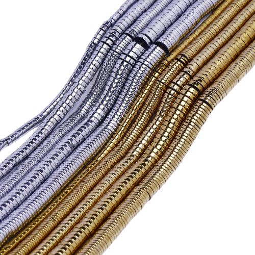 Nicht-magnetische Hämatit Perlen, Non- magnetische Hämatit, flache Runde, plattiert, DIY & verschiedene Größen vorhanden, keine, verkauft von Strang