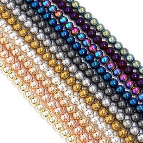 Nicht-magnetische Hämatit Perlen, Non- magnetische Hämatit, rund, plattiert, DIY & verschiedene Größen vorhanden, keine, verkauft von Strang