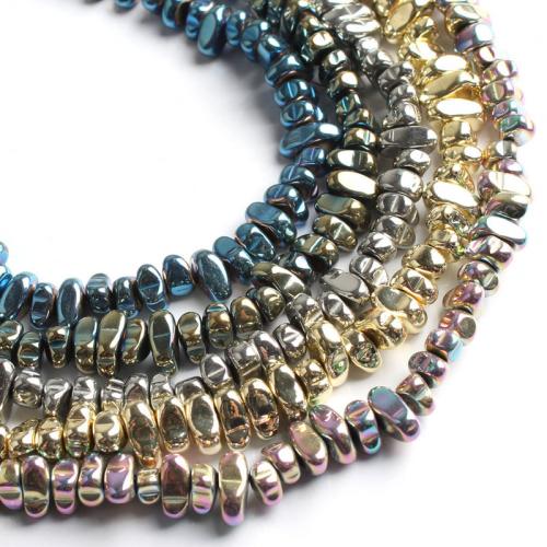 Nicht-magnetische Hämatit Perlen, Non- magnetische Hämatit, Klumpen, plattiert, DIY, keine, beads size 4-8mm, ca. 120PCs/Strang, verkauft von Strang